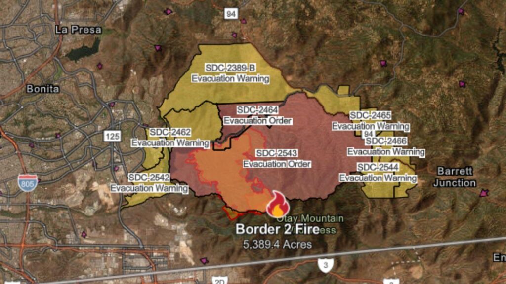 Border 2 Fire near Otay Mountain scorches 6,000+ acres, prompts evacuations – NBC 7 San Diego